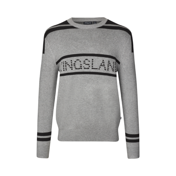 Kingsland Nolan Mens Knitted Pullover Grey Melange