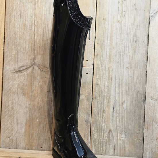 de niro boot black patent bellini swarovski crystal fine rock